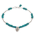 Sterling silver charm bracelet, 'Stillness in Turquoise' - Sterling Silver Leaf Charm Bracelet thumbail