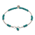 Sterling silver charm bracelet, 'Stillness in Turquoise' - Sterling Silver Leaf Charm Bracelet (image 2c) thumbail