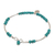 Sterling silver charm bracelet, 'Stillness in Turquoise' - Sterling Silver Leaf Charm Bracelet (image 2e) thumbail