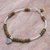 Unakite charm bracelet, 'Stillness in Green' - Unakite and Sterling Silver Leaf Charm Bracelet (image 2) thumbail