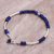 Lapis lazuli charm bracelet, 'Stillness in Blue' - Lapis Lazuli Sterling Silver Leaf Charm Bracelet (image 2b) thumbail