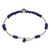 Lapis lazuli charm bracelet, 'Stillness in Blue' - Lapis Lazuli Sterling Silver Leaf Charm Bracelet (image 2c) thumbail