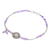 Amethyst beaded bracelet, 'Floating Fish in Purple' - Amethyst Beaded Fish Bracelet (image 2c) thumbail