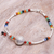Chalcedony beaded bracelet, 'Floating Fish in Rainbow' - Chalcedony and Sterling Silver Beaded Bracelet (image 2) thumbail