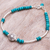 Sterling silver beaded bracelet, 'Daisy Crown in Teal' - Sterling and Karen Silver Beaded Bracelet (image 2) thumbail