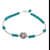 Sterling silver beaded bracelet, 'Daisy Crown in Teal' - Sterling and Karen Silver Beaded Bracelet thumbail
