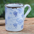 Ceramic mug, 'Winter Drink' - Hand Crafted Ceramic Floral Mug