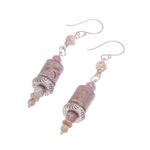 Jasper and Agate dangle earrings, 'Daily Walk' - Hand Crafted Jasper and Agate Dangle Earrings