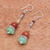 Multi-gemstone earrings, 'Mystery Totem' - Handcrafted Aventurine and Garnet Dangle Earrings (image 2b) thumbail