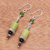 Multi-gemstone dangle earrings, 'Green Vibe' - Artisan Crafted Jasper and Aventurine Dangle Earrings (image 2b) thumbail
