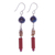 Jasper and garnet dangle earrings, 'Summer Relax' - Hand Crafted Jasper and Garnet Dangle Earrings thumbail