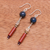Jasper and garnet dangle earrings, 'Summer Relax' - Hand Crafted Jasper and Garnet Dangle Earrings (image 2b) thumbail
