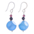 Garnet and onyx dangle earrings, 'Fun Vacation' - Hand Made Garnet and Onyx Dangle Earrings thumbail