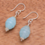 Jasper and quartz dangle earrings, 'Icy Morning' - Artisan Made Jasper and Quartz Dangle Earrings (image 2b) thumbail