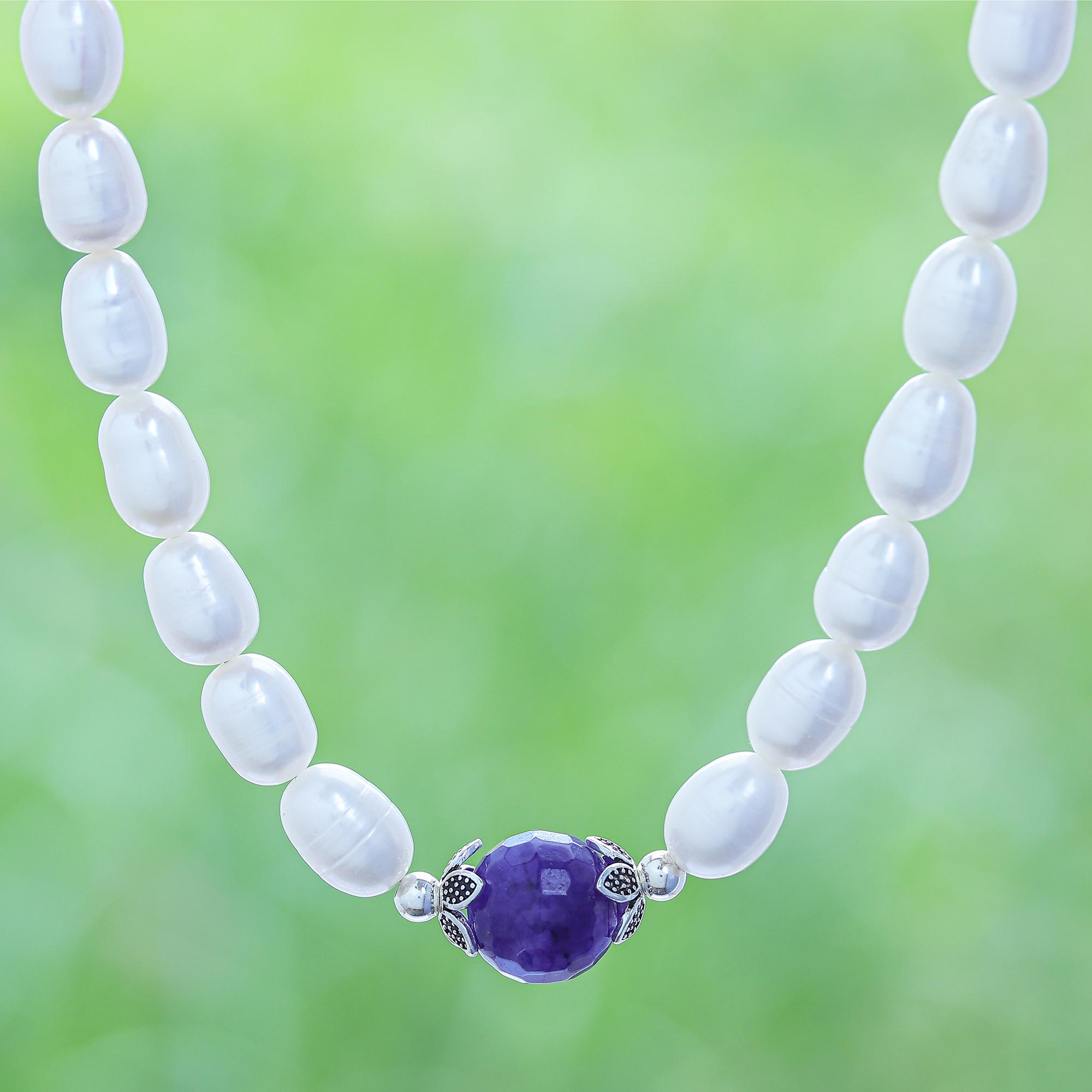 freshwater pearl and amethyst necklace