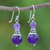 Amethyst dangle earrings, 'True Violet' - Amethyst and Sterling Silver Dangle Earrings (image 2) thumbail