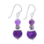 Amethyst dangle earrings, 'True Violet' - Amethyst and Sterling Silver Dangle Earrings thumbail