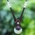 Macrame jade pendant necklace, 'Super Moon' - Hand Knotted Macrame Jade Pendant Necklace (image 2) thumbail