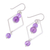Amethyst dangle earrings, 'Violet Star' - Amethyst and Sterling Silver Dangle Earrings