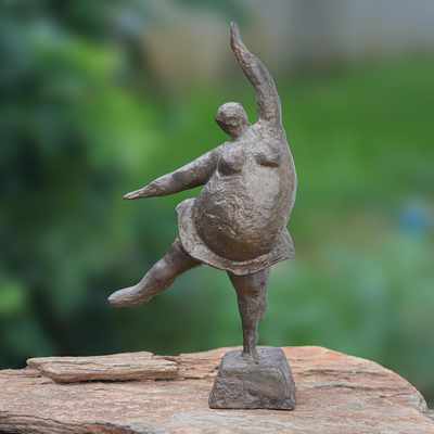 Mixed Metal Ballerina Sculpture Gesture | NOVICA