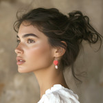 Cultured pearl dangle earrings, 'Misty Rose' - Freshwater Pearl and Sterling Silver Dangle Earrings