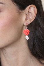 Cultured pearl dangle earrings, 'Misty Rose' - Freshwater Pearl and Sterling Silver Dangle Earrings
