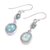 Roman glass dangle earrings, 'Spring Showers' - Handmade Roman Glass Dangle Earrings