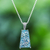 Roman glass pendant necklace, 'Special Blue' - Handmade Roman Glass and Sterling Silver Pendant Necklace thumbail
