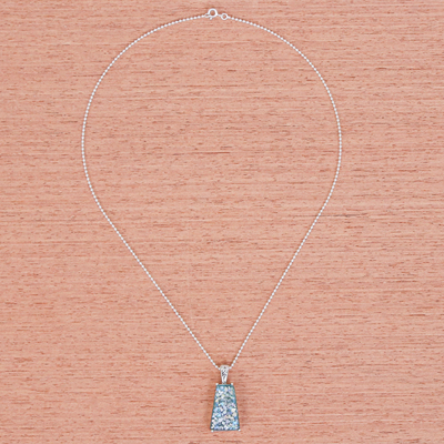 Halskette mit römischem Glasanhänger - Handgefertigte römische Halskette mit Anhänger aus Glas und Sterlingsilber