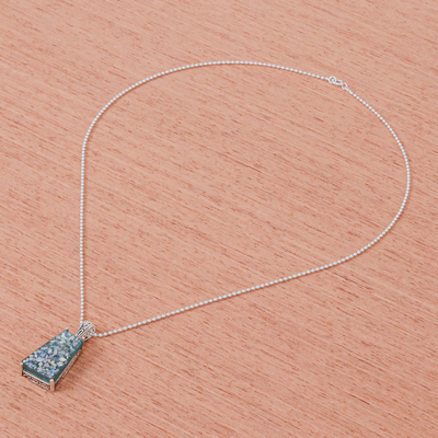 collar con colgante de cristal romano - Collar Hecho a Mano con Colgante de Cristal Romano y Plata de Ley