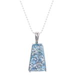 Roman glass pendant necklace, 'Special Blue' - Handmade Roman Glass and Sterling Silver Pendant Necklace