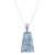 Roman glass pendant necklace, 'Special Blue' - Handmade Roman Glass and Sterling Silver Pendant Necklace (image 2e) thumbail