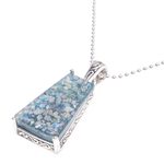 Roman glass pendant necklace, 'Special Blue' - Handmade Roman Glass and Sterling Silver Pendant Necklace