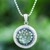 Roman glass pendant necklace, 'Glitter Moon' - Handcrafted Roman Glass Pendant Necklace (image 2) thumbail