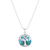 Turquoise pendant necklace, 'Haven in Turquoise' - Turquoise and Sterling Silver Tree Necklace (image 2d) thumbail