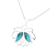 Turquoise pendant necklace, 'Blooming Spirit' - Natural Turquoise and Sterling Silver Lotus Necklace (image 2e) thumbail