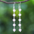 Rose quartz dangle earrings, 'Exploding Star in Pink' - Rose Quartz and Sterling Silver Dangle Earrings (image 2) thumbail