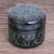 Lacquerware decorative wood box, 'Nostalgic Memory in Green' - Green Lacquerware Mango Wood Box