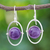 Amethyst dangle earrings, 'Purple Orbit' - Amethyst and Sterling Silver Dangle Earrings