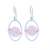 Rose quartz dangle earrings, 'Pink Orbit' - Rose Quartz and Sterling Silver Dangle Earrings (image 2a) thumbail