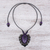 Macrame amethyst pendant necklace, 'Nature Dream' - Macrame Amethyst and Brass Statement Necklace (image 2b) thumbail