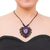 Macrame amethyst pendant necklace, 'Nature Dream' - Macrame Amethyst and Brass Statement Necklace (image 2j) thumbail