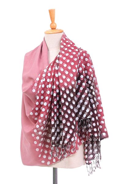 Schal aus Batik-Baumwollmischung - Schal aus einer Mischung aus Batik-Baumwolle und Viskose mit Fransen