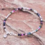 Tourmaline beaded bracelet, 'Sweet Taste' - Tourmaline and Sterling Silver Beaded Bracelet