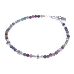 Tourmaline beaded bracelet, 'Sweet Taste' - Tourmaline and Sterling Silver Beaded Bracelet