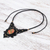 Macrame unakite pendant necklace, 'Wild Dream in Orange' - Macrame Unakite and Brass Statement Necklace (image 2c) thumbail