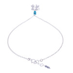 Hematite charm anklet, 'Playground Love' - Hematite and Sterling Silver Charm Anklet