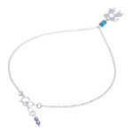 Hematite charm anklet, 'Playground Love' - Hematite and Sterling Silver Charm Anklet