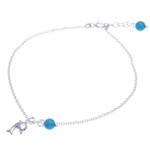 Curated gift set, 'Ocean Bound' - Curated Gift Set with Earrings Anklet and 2 Scarfs in Blue