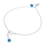 Curated gift set, 'Ocean Bound' - Curated Gift Set with Earrings Anklet and 2 Scarfs in Blue